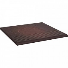 Ступень клинкерная плитка матовая Semir Rosa Stopnica Prosta 30x30 8.5мм  коричневый Paradyz