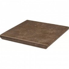 Ступень клинкерная плитка матовая Ilario Brown Kapinos Stopnica Narozna 33x33 11мм  коричневый Paradyz