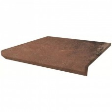 Ступень клинкерная плитка матовая Scandiano Rosso Kapinos Stopnica Prosta 33x30 11мм  бордовый Paradyz