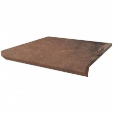 Ступень клинкерная плитка матовая Scandiano Rosso Kapinos Stopnica Prosta 33x30 11мм  коричневый Paradyz