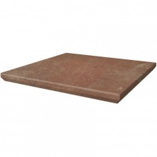 Ступень клинкерная плитка матовая Scandiano Угловой Rosso Kapinos Stopnica Narozna 33x33 11мм  коричневый Paradyz