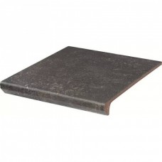 Ступень клинкерная плитка матовая Viano Antracite Kapinos Stopnica Prosta 33x30 11мм  коричневый Paradyz