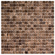 Мозаика матовая Мрамор PIX304 Dark Emperador (1.5x1.5) 31x31 4мм  коричневый Pixel Mosaic