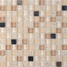 Мозаика глянцевая Камень и стекло PIX716 (2.3x2.3) 30x30 8мм  бежевый Pixel Mosaic