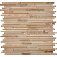Мозаика глянцевая Камень и стекло PIX736 (0.8x14.8;0.8x4.8;0.8x9.8) 30x30 8мм  бежевый Pixel Mosaic