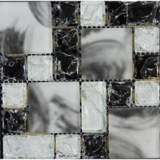 Мозаика глянцевая Стекло QG-068-FP/8 30x30 10мм  черный Q-stones