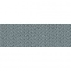 Керамическая плитка матовая Vida RA6R Struttura Foglia 3D Azzurro Rett 90x30 10мм  синий Ragno