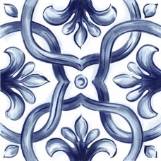 Декор глянцевая Amuri RC8H Decoro Maiolica Tappeto 2 Glossy RT 20x20 10мм  синий Ragno