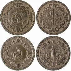 Вставка матовая Loire Olambrilla Nummus Circle 10x10 8мм  коричневый Sanchis