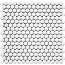 Мозаика матовая Penny Round Nk41000 White Matt 32x31 6.5мм  белый Starmosaic