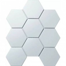Мозаика матовая Hex+Octagon+Triangolo SBH1005 Hexagon Big White Matt 30x26 6мм  белый Starmosaic