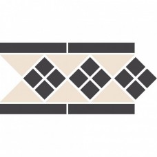 Бордюр матовая Victorian designs series Border Lisbon-1 With 1 Strip Stand. (Tr.16 Dots 14 Strips 14) 28x15 9мм  черный Top Cer