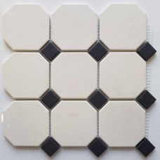 Декор матовая Octagon 4416OCT14 Oct14-1Ch White 16/Black Dots 14 30x30 8мм  белый Top Cer