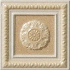 Вставка глянцевая Lirica Visone Tozzetto Cornice 10x10 9мм  бежевый Vallelunga