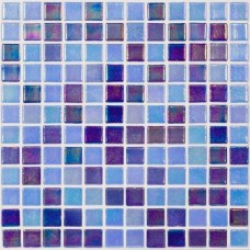 Мозаика глянцевая Shell Mix Deep Blue 552/555 (2.5x2.5) 32x32 10мм  голубой Vidrepur