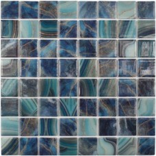 Мозаика глянцевая Nature Royal №5604 (3.8x3.8) 38x38 10мм  бирюзовый Vidrepur
