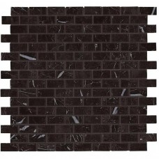 Мозаика лаппатированная Marvel Stone AS35 Nero M. Mosaico Lapp. Burattato 30x30 10мм  черный Atlas Concorde