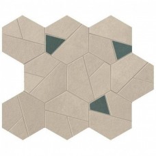 Мозаика матовая Boost Pro A0QO Cream Mosaico Hex Blue 29x25 6мм  серый Atlas Concorde