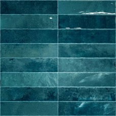 Керамическая плитка глянцевая Nairobi Blue 30x8 8.4мм  синий Vilar Albaro