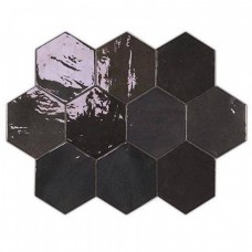 Керамическая плитка глянцевая Zellige 122087 Hexa Graphite 12x11 8.5мм  коричневый WOW