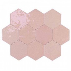 Керамическая плитка глянцевая Zellige 122082 Hexa Pink 12x11 8.5мм  зеленый WOW