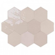 Керамическая плитка глянцевая Zellige 122080 Hexa Nude 12x11 8.5мм  розовый WOW