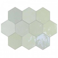 Керамическая плитка глянцевая Zellige 122083 Hexa Mint 12x11 8.5мм зеленый WOW Керамическая плитка глянцевая Zellige 122083 Hexa Mint 12x11 8.5мм зеленый WOW