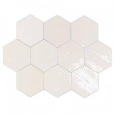 Керамическая плитка глянцевая Zellige 122078 Hexa White 12x11 8.5мм  серый WOW