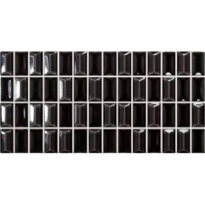 Керамическая плитка глянцевая 3D Bars 135540 Diamond Onix Gloss 25x13 8мм  черный WOW