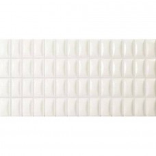 Керамическая плитка глянцевая 3D Bars 135547 Bevel Quartz Gloss 25x13 8мм  белый WOW