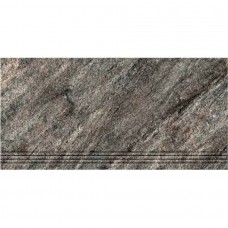 Ступень матовая Кварцит 2 60x30 10мм  коричневый Керамин