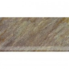 Ступень матовая Кварцит 4 60x30 10мм  коричневый Керамин