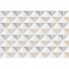 Декор матовая Киото 7Д Треугольники 40x28 7.4мм  белый Керамин