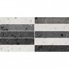 Декор матовая Морена 2Д Черный 60x30 8.5мм  серый Керамин