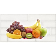 Декор глянцевая Брик Кремовый № 1 экзотик (фрукты) 60x30 9мм  белый Beryoza Ceramica