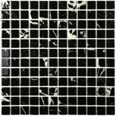 Мозаика глянцевая Mia Black Glossy (2.3x2.3) 30x30 4мм  черный Bonaparte