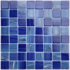 Мозаика глянцевая Стеклянная мозаика Alaska dark blue (3.6x3.6) 30x30 4мм  синий Bonaparte