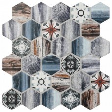 Мозаика матовая Mumbai (5.1x5.9) 28x27 6мм  серый Bonaparte