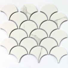 Мозаика матовая Calacatta Scale (7.44x7) 26x22 6мм  белый Bonaparte