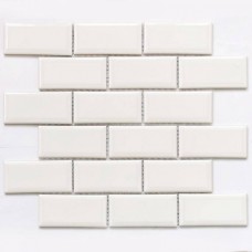 Мозаика глянцевая Brick White (4.5x9.5) 29x29 6мм белый Bonaparte Мозаика глянцевая Brick White (4.5x9.5) 29x29 6мм белый Bonaparte