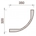 Кт-730 гладкий отливной карниз 320Нх350мм (стеклофиброгипс)