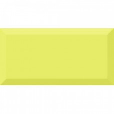 Керамическая плитка глянцевая Monocolor Rev. Pistacho Biselado Brillo 20x10 9мм  желтый Absolut Keramika