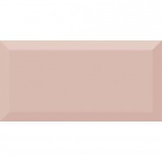 Керамическая плитка глянцевая Monocolor Salmon Biselado Brillo 20x10 9мм  розовый Absolut Keramika