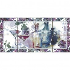 Панно глянцевая Acuarela Composicion Vino 40x20 9мм  белый Absolut Keramika
