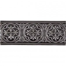 Бордюр глянцевая Studio ADST4006 Relieve Palm Beach Volcanico 20x8 9мм  черный Adex