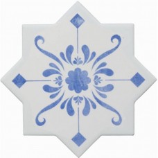 Керамогранит матовая Becolors Star Dec. Stencil Electric Blue 13x13 10мм  белый Cevica