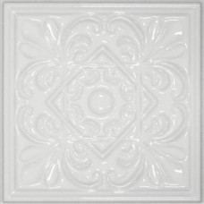 Декор глянцевая Plus Classic 1 White Zinc 15x15 10мм  белый Cevica