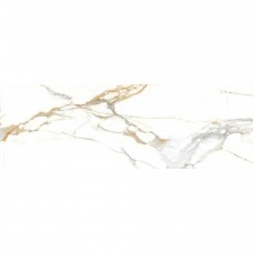 Керамогранит глянцевая Slab Statuario Gold Polished 240x80 15мм  белый Adicon