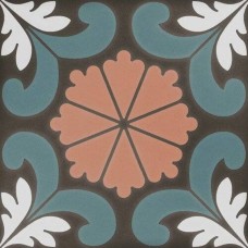 Керамогранит матовая Sync 125634 Flower Blue 15x15 8.5мм  коричневый Dna Tiles