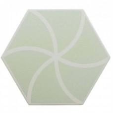 Керамогранит матовая Fancy 127013 Waves Mint 23x20 8.5мм  зеленый Dna Tiles